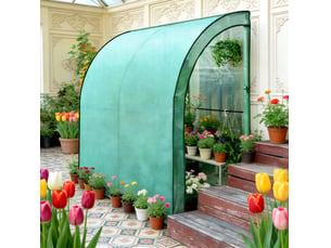 Serre de jardin adossée 200x100x210 cm verte cravdom