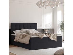 Lit coffre 180x200 cm <strong>IDOHOME</strong>  <strong>GRAND</strong> coloris noir