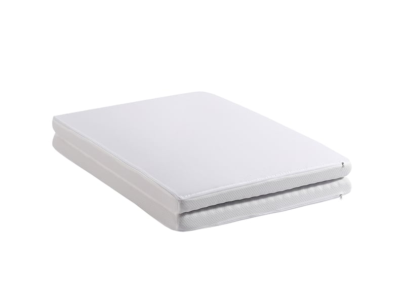  Matelas pliable 140 × 200 cm et 140 × 100 cm en mousse h3, déhoussable, antidérapant, blanc  - Conforama C