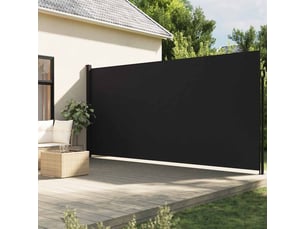 Auvent latéral rétractable, store latéral paravent noir 220x500 cm