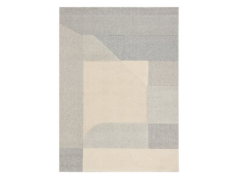  Moquette en laine flux 461.12.ae120 osta - géométrique, structurelle, loft crème   gris 160x230 cm  - Conforama B