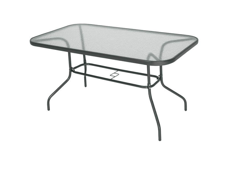  Table de jardin rectangulaire métal gris 140x80x70cm  - Conforama B