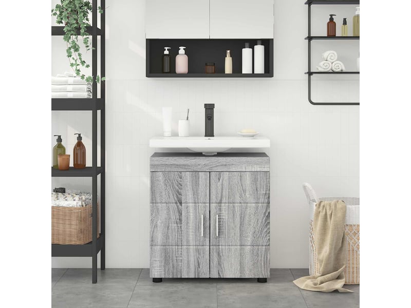 Ensemble d'armoire de salle de bain tulum gris sonoma cf62987 - Conforama D