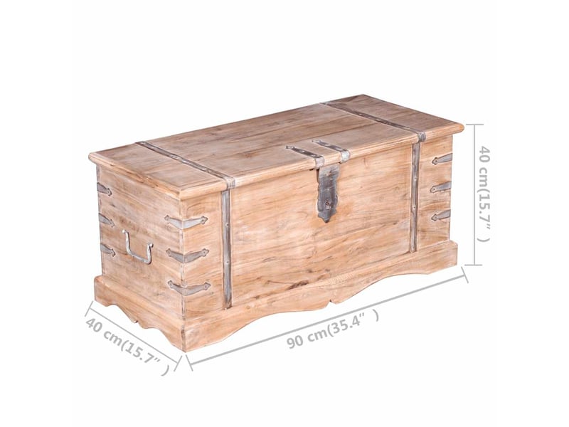 Coffre de rangement, boîte de rangement de rangement bois d'acacia - Conforama E