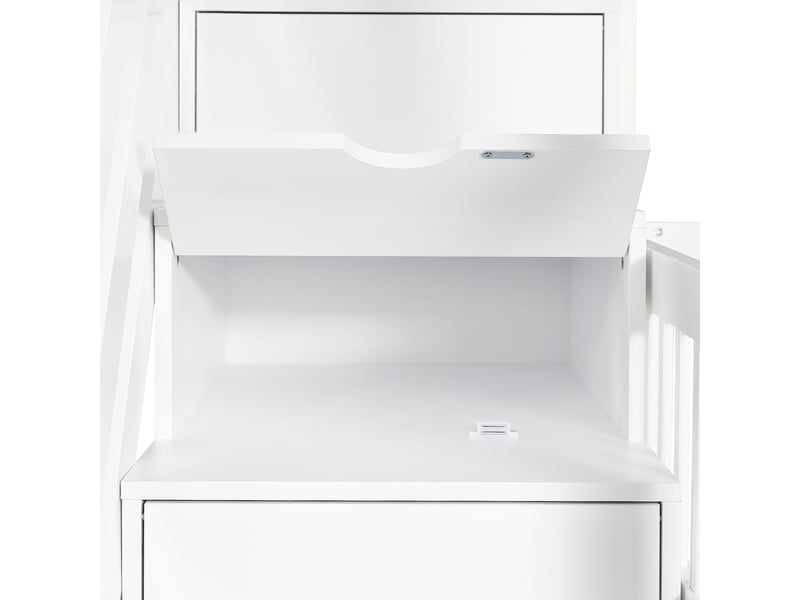  Lit superposé enfant 2 x 90 x 200 cm avec escalier de rangement et 2 tiroirs Fay Lum - Conforama E
