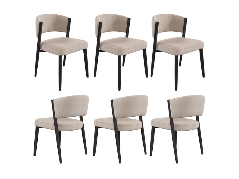  Chaise, coloris taupe, matière chenille, dimensions : 60 x 49 x 80 cm  - Conforama A