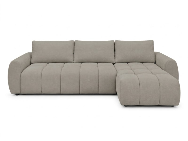Bobochic canapé d'angle réversible convertible coffre fuji ouverture express tissu chiné gris clair réversible FUJI - Conforama A