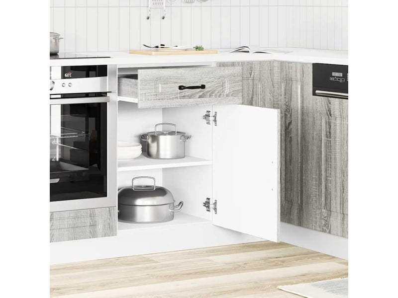  Meuble de rangement, armoire de cuisine kalmar sonoma gris bois d'ingénierie shl7979  - Conforama C