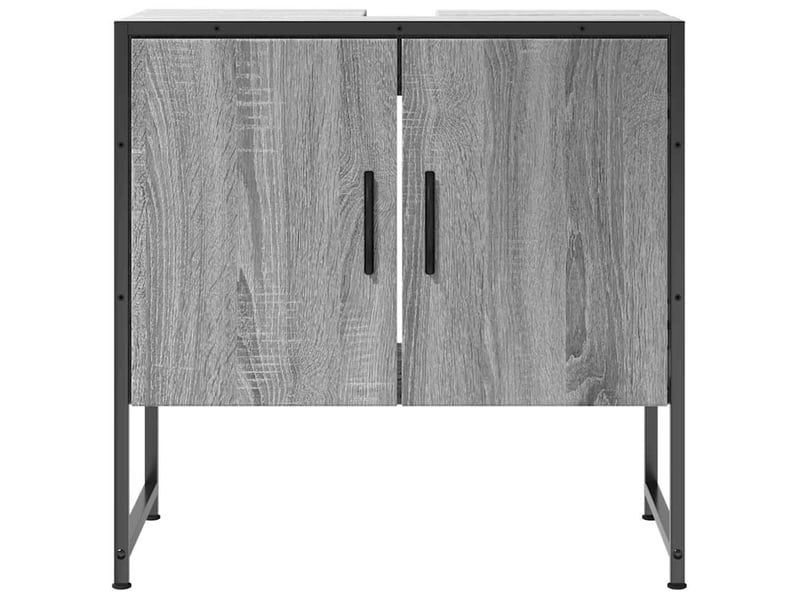  Armoire lavabo salle de bain, meuble de rangement sonoma gris 60x33x60 cm  - Conforama D