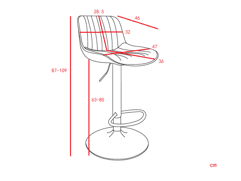  Tabouret de bar pivotant lot de 4 avec hauteur réglable et dossier ergonomique, en velours vert  - Conforama D