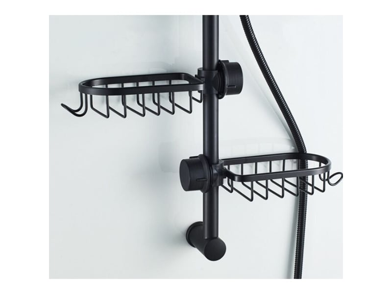  Lot 2 étagères douche sans percage inox, télescopique salle de bain, support tablette porte savon pour shampooing  - Conforama B