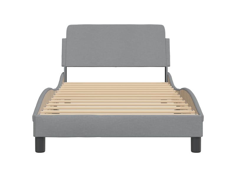  Lit simple- lit adulte -  cadre de lit dover gris clair 100x200 cm tissu  - Conforama C