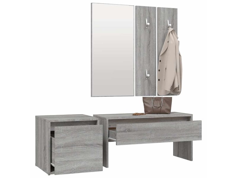  Ensemble de meubles de couloir sonoma gris bois d'ingénierie shl81923  - Conforama D