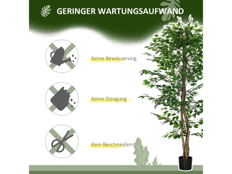  Plante artificielle ficus avec pot h 180 cm vert  - Conforama E