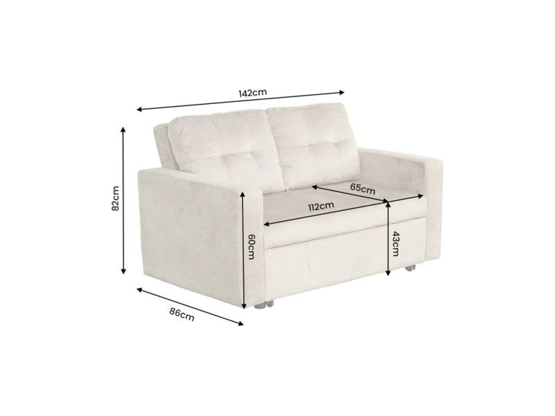  Canapé presto convertible 2 places en velours – gris foncé – 142 x 82 x 86 cm  - Conforama C