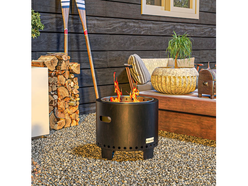  Brasero de table ø45x42 cm sans fumée en métal noir  - Conforama B