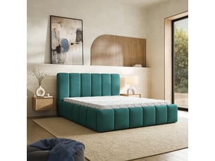 Lit coffre 180x200 cm <strong>MASSENO</strong> <strong></strong> coloris bleu