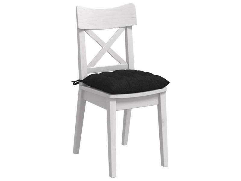  Lot de 4 coussins de siège, coussins décoratifs tissu noir 40 x 40 x 6 cm cf60022  - Conforama C