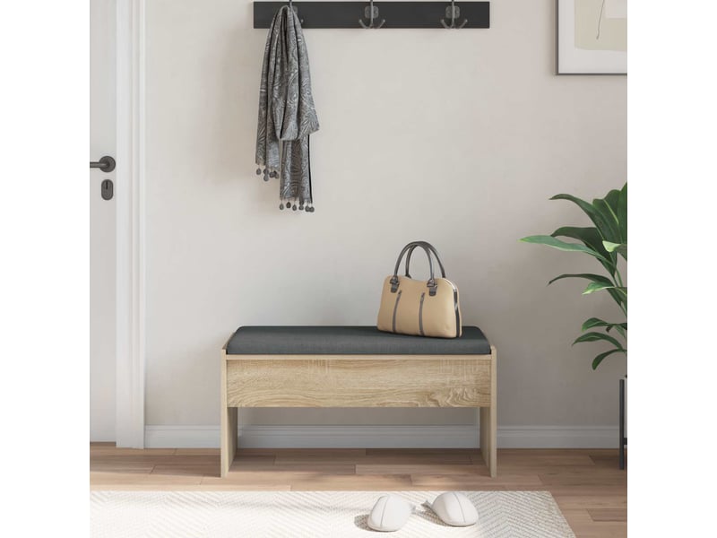  Banc d'entrée, banc interieur avec coussin chêne sonoma 83x38x40 cm  - Conforama D