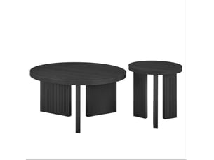 Table basse rond(e) coloris noir ULEVR  - 80 cmx44.5 cm
