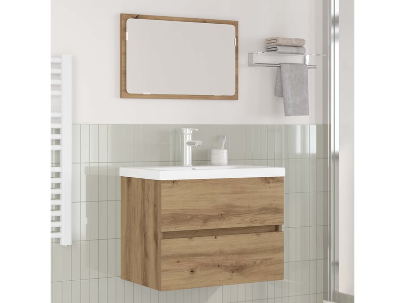  Ensemble de mobilier de salle de bain 3 pièces chêne artisanal cf64444  - Conforama B