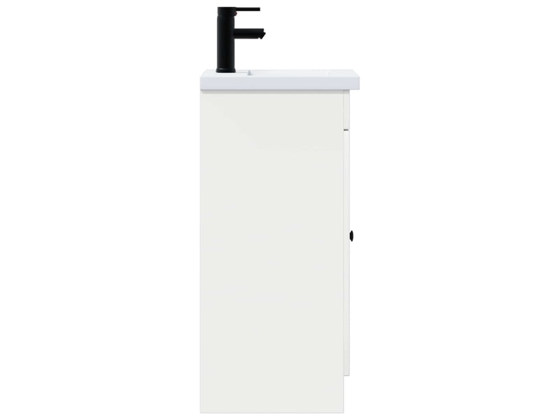  Meuble de salle de bain avec évier blanc brillant shl412  - Conforama E