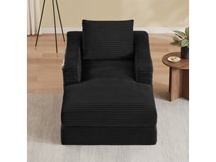 Fauteuil convertible <strong>RAUMIO</strong> Velours côtelé noir