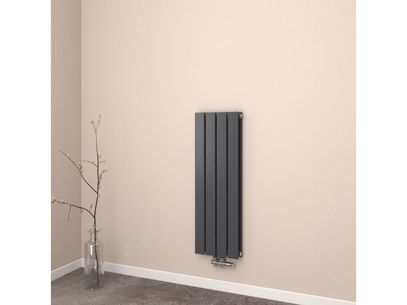  Emke radiateur eau chaude en acier tube plat radiateur mural noir 90x30cm 559w double couche  - Conforama B