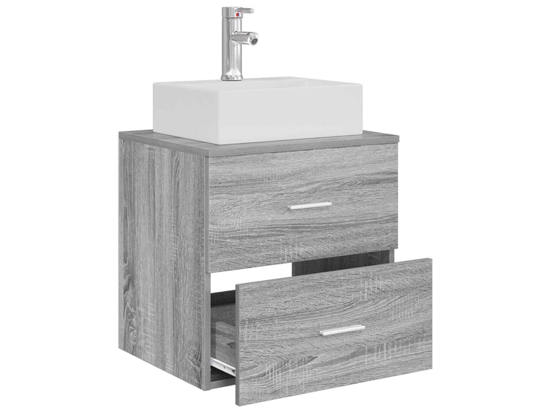  Vanité de lavabo mural, meuble de rangement sonoma gris 49.5x41x62.5 cm shl4946  - Conforama C