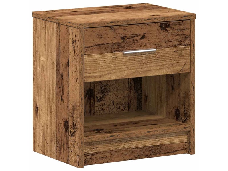  Table de chevet - cabinet de chevet - table de nuit avec tiroir en bois ancien 39x28x41 cm  - Conforama A