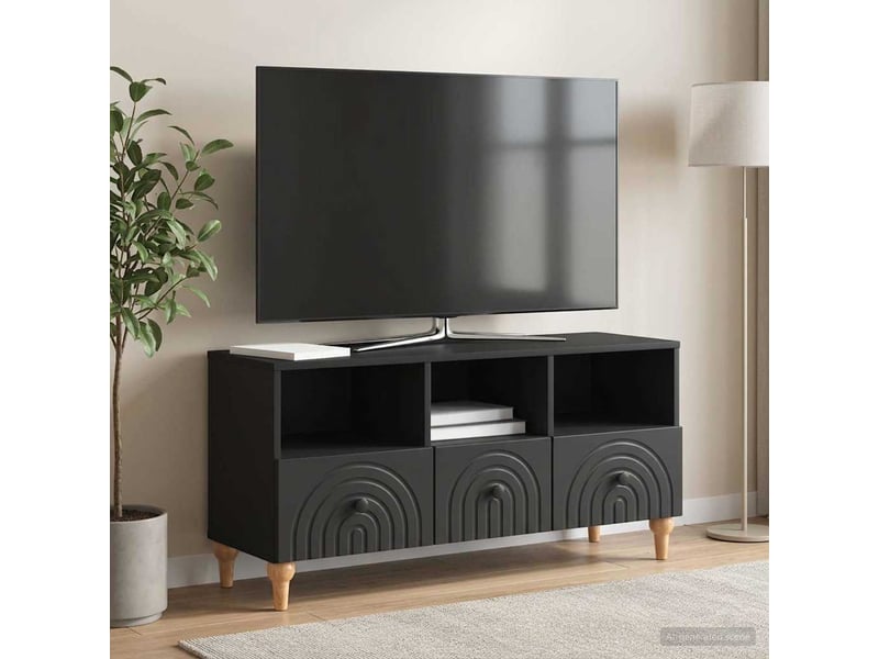  Meuble tv - banc tv - meuble de rangement 102 x 34,5 x 50 cm noir bois d’ingénierie  - Conforama B