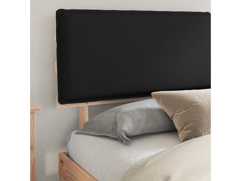  Lit double- lit adulte -  cadre de lit avec tête de lit rembourrée noir 200 x 200 cm  - Conforama B