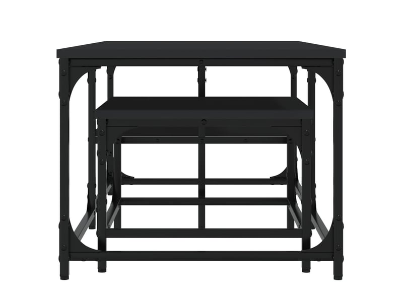  Tables basses gigognes 2 pcs | table de salon noir bois d'ingénierie shl9577  - Conforama E