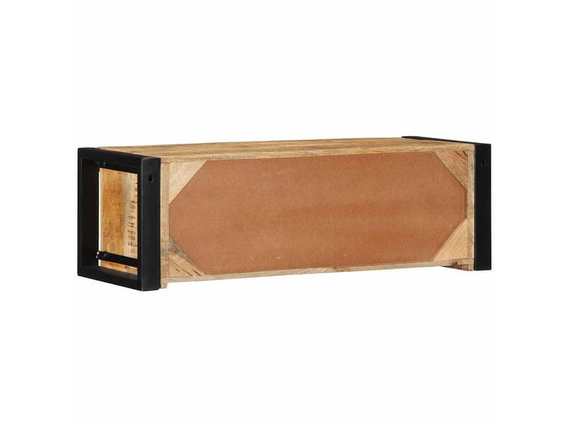  Meuble tv - banc tv - meuble de rangement 80x30x25 cm bois massif de manguier brut  - Conforama D