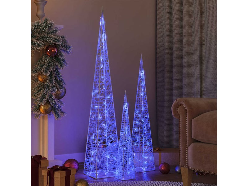  Jeu de cônes lumineux à led acrylique bleu 6090120 cm cf62207  - Conforama B