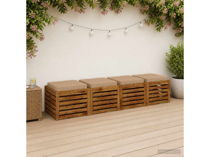 Lot de 4 coussins de siège, coussins d'assise vught 100 % polyester sable cf60738 - Conforama B
