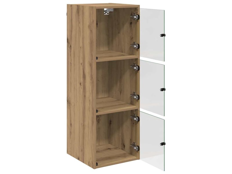  Meuble mural, meuble de rangement salon 35 x 37 x 102 cm bois d'ingénierie chêne artisanal  - Conforama E