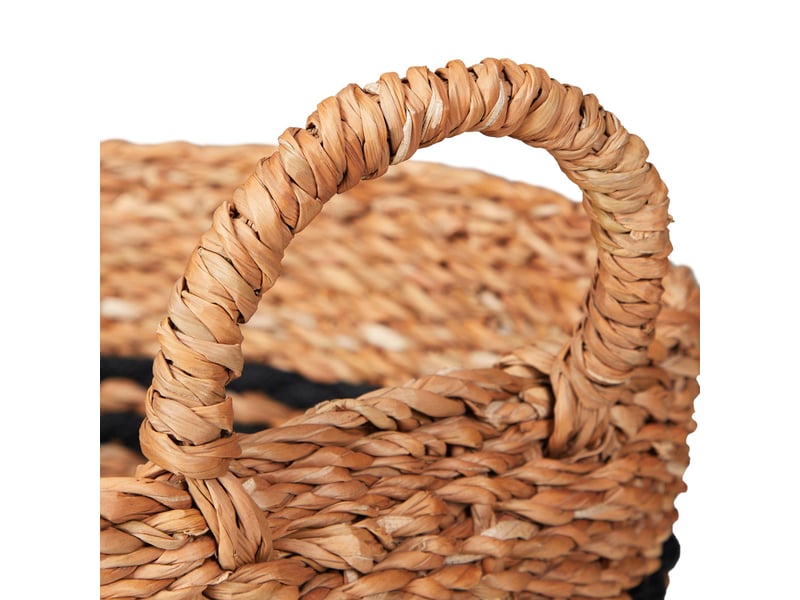 Lot de 3 corbeilles décoratives tressées pour salle de bain empilables 36 x 36 x 25 cm en zostère beige 13_0014969  - Conforama B