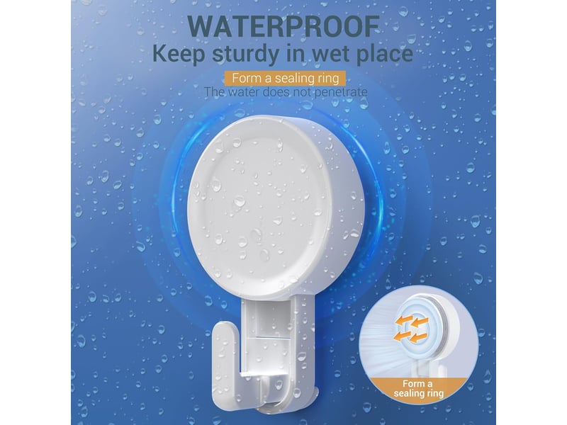  4 pièces crochet ventouse puissante, sous vide mural plastique douche réutilisable porte serviette, blanc SZPA133627JJZJ - Conforama D