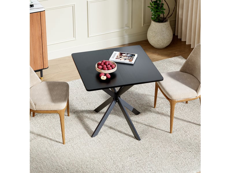  Table basse carrée avec structure en x et pieds réglables pour salon, chambre et bureau, 80 × 80 × 75 cm  - Conforama B