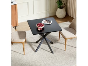 Table basse carrée avec structure en x et pieds réglables pour salon, chambre et bureau, 80 × 80 × 75 cm
