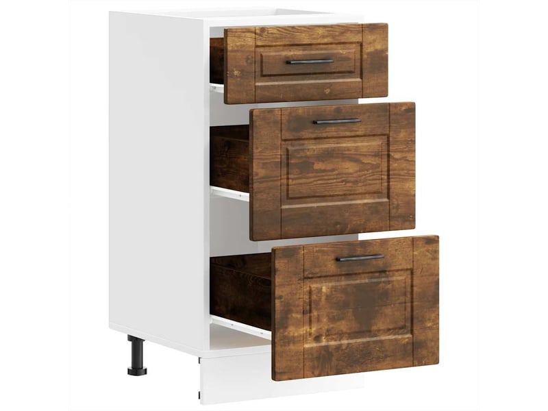 Meuble de rangement, armoire de cuisine porto chêne fumé bois d'ingénierie shl9855 - Conforama E