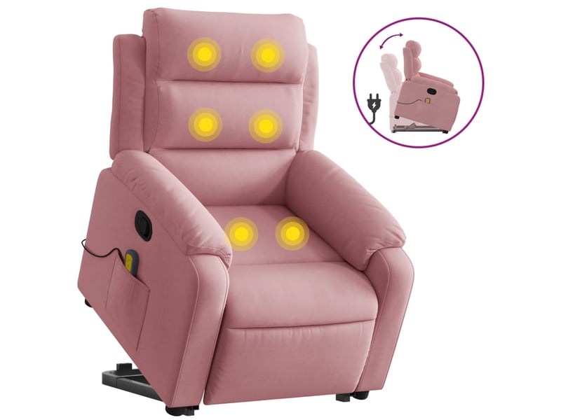 Vidaxl fauteuil de massage inclinable rose velours - Conforama A