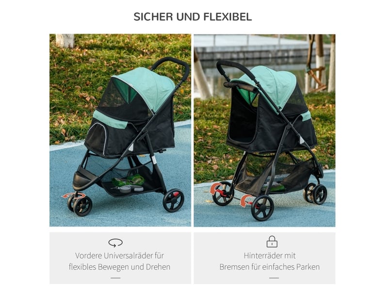  Poussette pour enfent pliable 80,5 x 51,5 x 100 cm – verte – housse de pluie et double porte-gobelet  - Conforama D