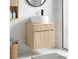 Meuble de lavabo mural, rangement salle de bain chêne sonoma 49x44.5x66 cm