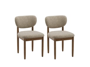 Lot de 2 chaises de salle à manger en chenille, pieds en bois, dossier ergonomique, assise rembourrée confortable, style moderne pour salle à manger et cuisine, marron