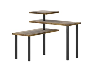 Étagère de cuisine rotative à 3 niveaux, étagère d'angle, cadre en métal, brun rustique, 40 x 18 x 36,5 cm