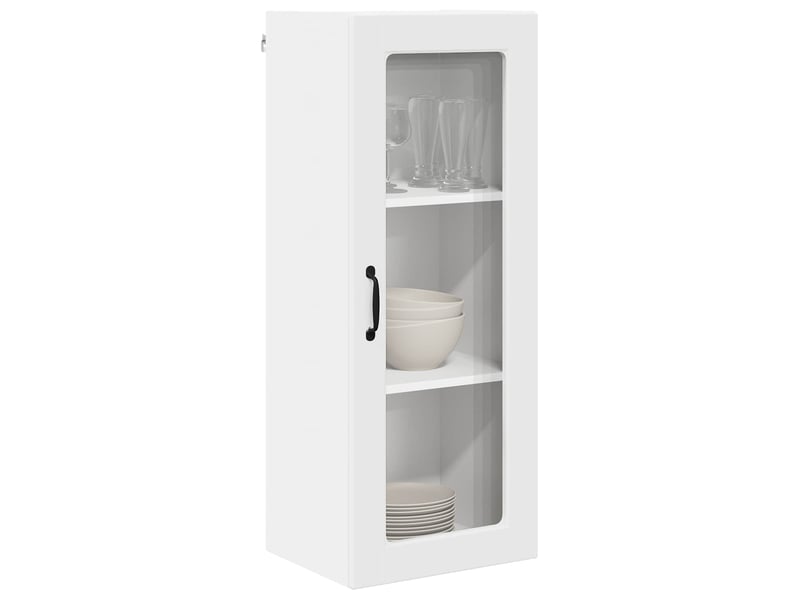  Meuble mural de cuisine, cabinet en verre mural blanc 40x31x100cm shl581  - Conforama C