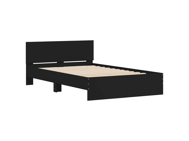  Lit double- lit adulte -  cadre de lit sans matelas noir 135x190 cm  - Conforama C