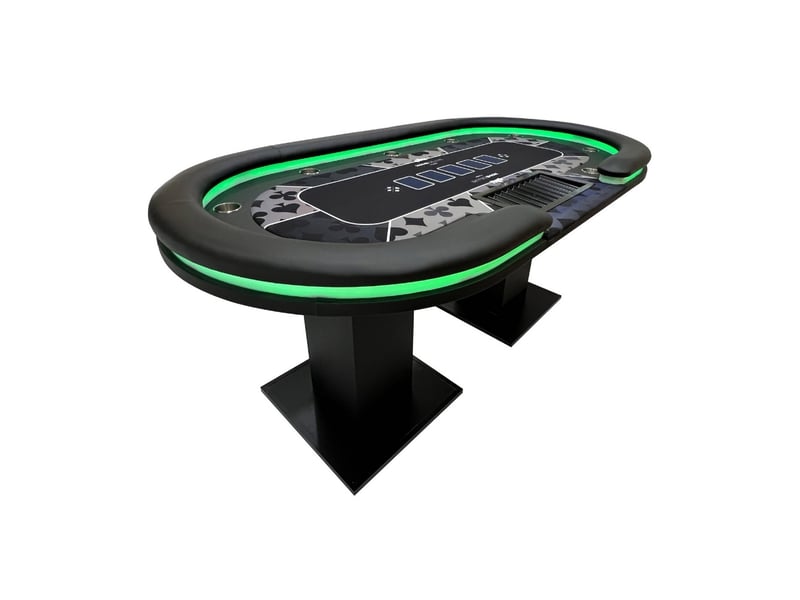  Home deluxe table de poker led flush - 213 x 106 x 78 cm - avec éclairage led | table de jeu table de poker casino  - Conforama A